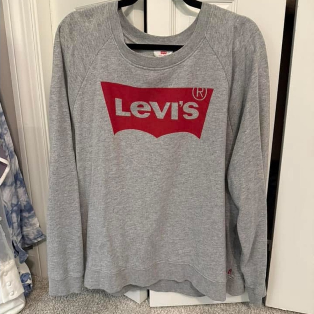 Levi's Gray Sweatshirt with Red Logo